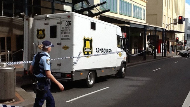 Police at the scene of the attempted robbery at Broadway in 2013. Picture: AAP Image