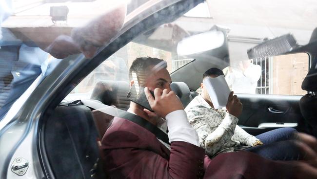The stand-off between police and Mehajer. Picture: Brianne Makin