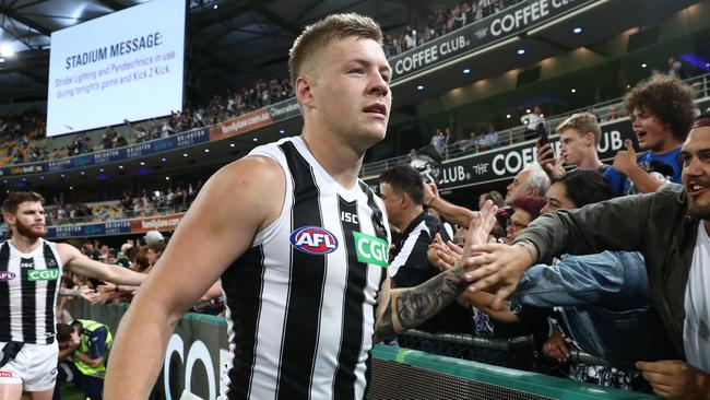 Jordan De Goey returns for the Pies. Picture: Getty Images