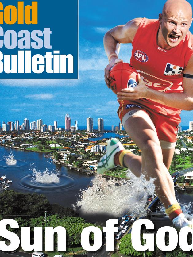 The Gold Coast Bulletin’s 2010 front page announcement that Ablett would be coming to the Gold Coast.