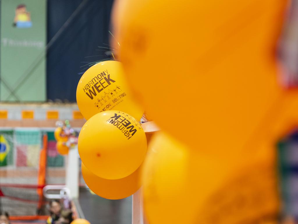 Harmony Day celebrations at Darling Heights State School. Picture: Kevin Farmer