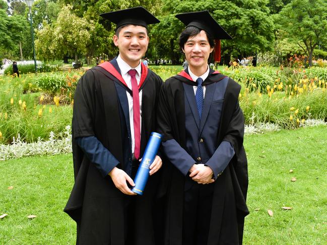 Dr Andrew Ng (MD Doctor of Medicine) and Dr Jonathan Chee (MD Doctor of Medicine) at the University of Melbourne graduations held at the Royal Exhibition Building on Saturday, December 7, 2024. Picture: Jack Colantuono