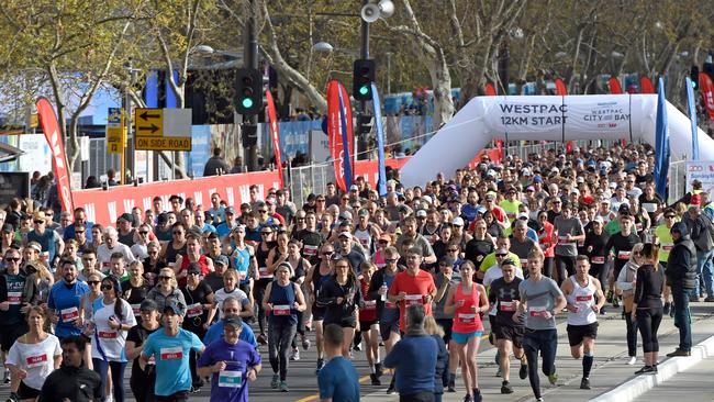 The City to Bay start line in 2018. Picture: Naomi Jellicoe