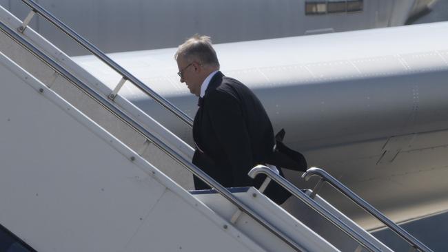 CANBERRA, AUSTRALIA, NewsWire Photos. NOVEMBER 15, 2023: Prime Minister Anthony Albanese departs Canberra to attend the APEC Economic Leaders' Meeting in San Francisco, USA from 15 - 17 November 2023.. Picture: NCA NewsWire / Martin Ollman