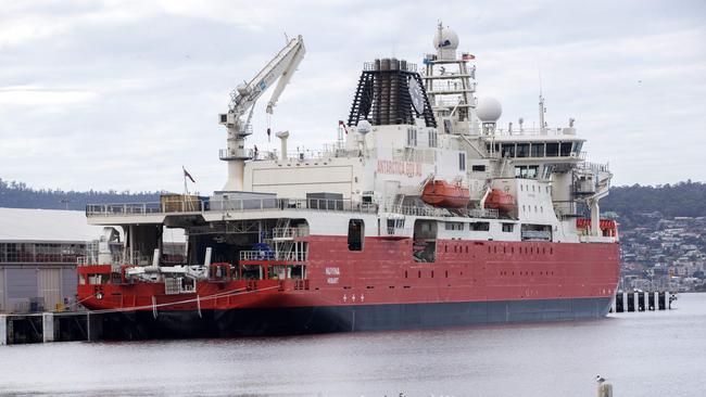 RSV Nuyina docked at MAC 2. Picture: Chris Kidd