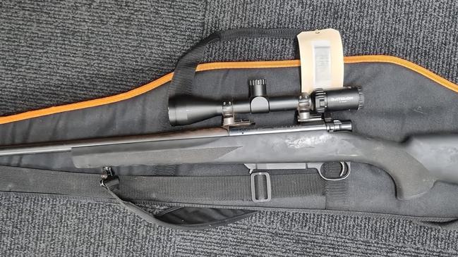 A firearm allegedly seized by police after 98 kangaroos were shot in and around the Singleton army base. Picture: NSW Police.