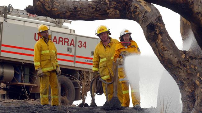 Kingsley Group officer Grant Fensom (left) with CFS volunteers Matthew Hamm and Marianne Talbot.