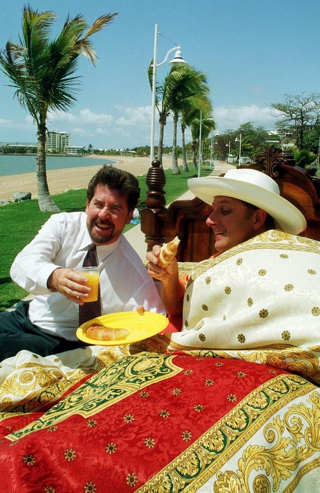 The then Mayor Tony Mooney and long-term radio identity Steve ‘Pricey’ Price are photographed on September 13th counting down the number of sleeps before the official opening of the Strand.