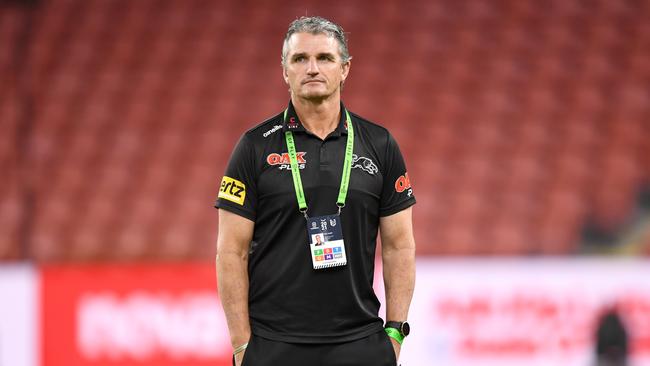 Ivan Cleary has claimed the Knoghs were laying all over Penrith, giving away six-agains to slow the game. Picture: NRL Photos.