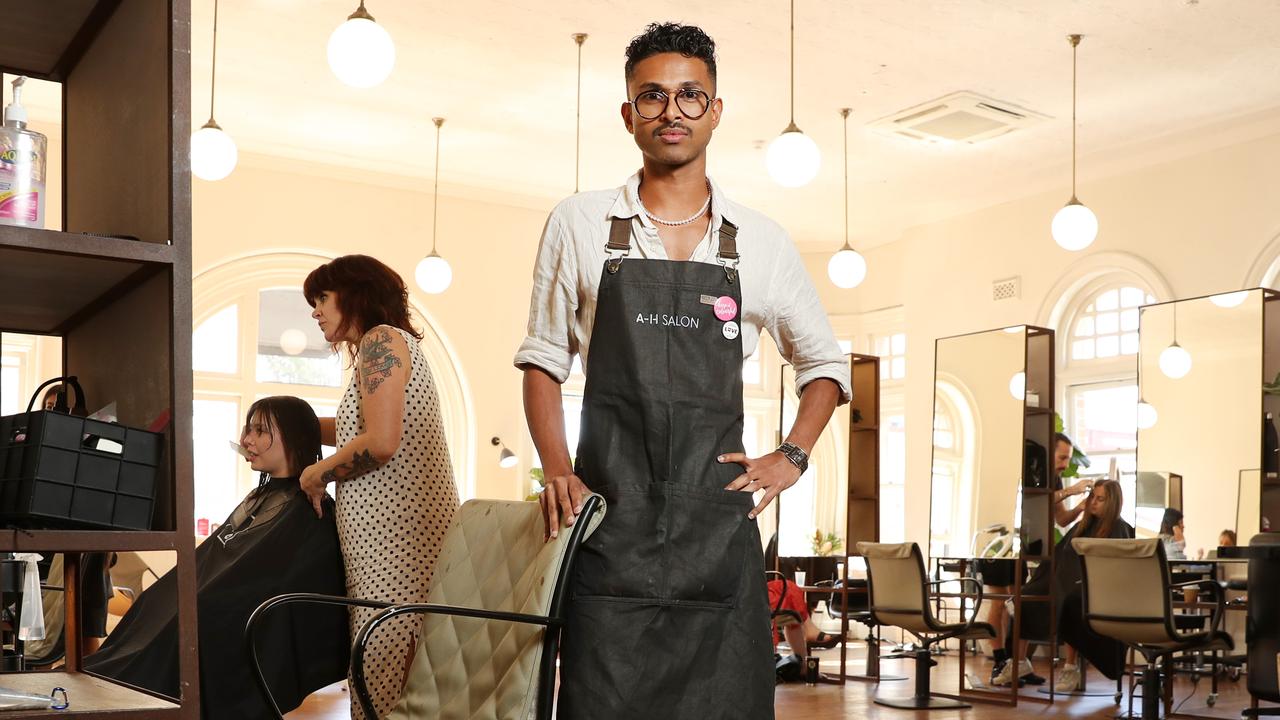 Businesses like hairdressing salons can remain open but must practice social distancing and good hygiene. Picture: Jonathan Ng