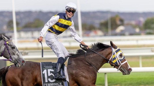 Femminile winning the South Australian Derby. Picture: Makoto Kaneko