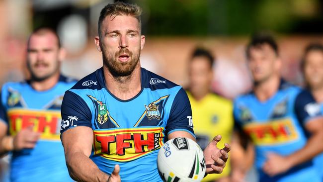 Bryce Cartwright of the Titans in action during the Round 3 NRL match between the Gold Coast Titans and the St George-Illawarra Dragons at Clive Berghofer Stadium in Toowoomba, Queensland, Sunday, March 25, 2018. (AAP Image/Darren England) NO ARCHIVING, EDITORIAL USE ONLY