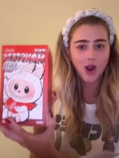 She shared a video of her unboxing a slew of Labubus online. Picture: TikTok/ sophadophaa