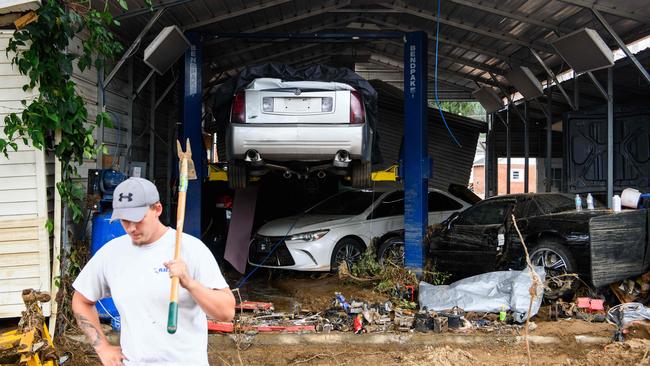 Vehicles damaged from flooding and debris are seen in the aftermath of Hurricane Helene in Old Fort, North Carolina, as the clean up gets underway. Picture: Getty Images via AFP