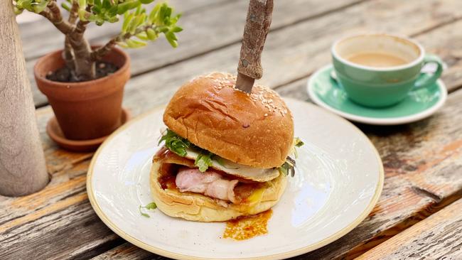 The brekky burger at Pipi at Middleton. Picture: Dianne Mattsson