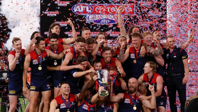 Melbourne break their 57-year premiership drought. Picture: Getty Images