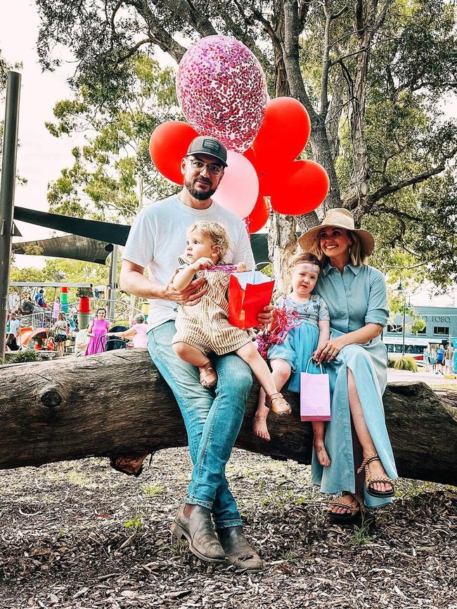 The couple with their two children Molly and Thomas.