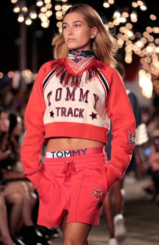 Hailey Baldwin walks the runway at #TOMMYNOW Women’s Fashion Show during New York Fashion Week on September 9, 2016. Picture: Getty