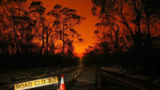 Scenes from Mallacoota during the fires. Picture: David Caird