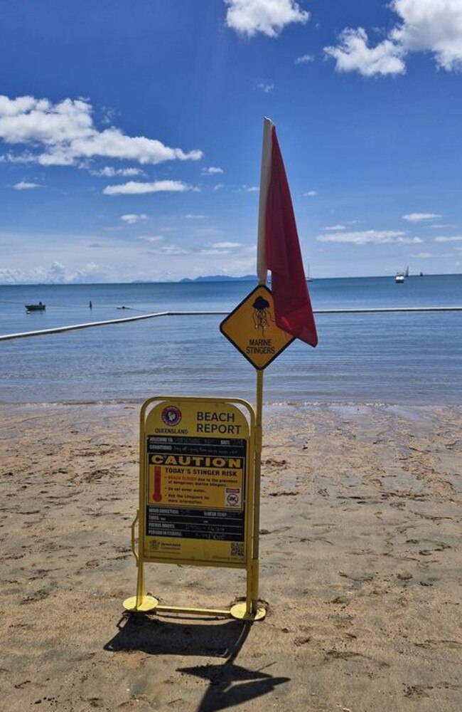 Horseshoe Bay beach was closed on Sunday after a woman was stung by a Irukandji jellyfish. Picture: Facebook/Kaspa Blewett