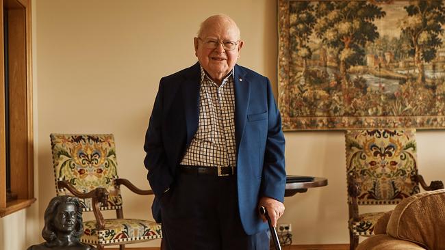 Australia’s oldest billionaire, 97-year-old pokie titan Len Ainsworth. Picture: Nic Walker