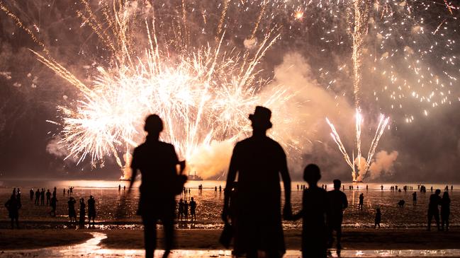 Fireworks over Mindil Beach on Territory Day 2019. Picture: David Artisan