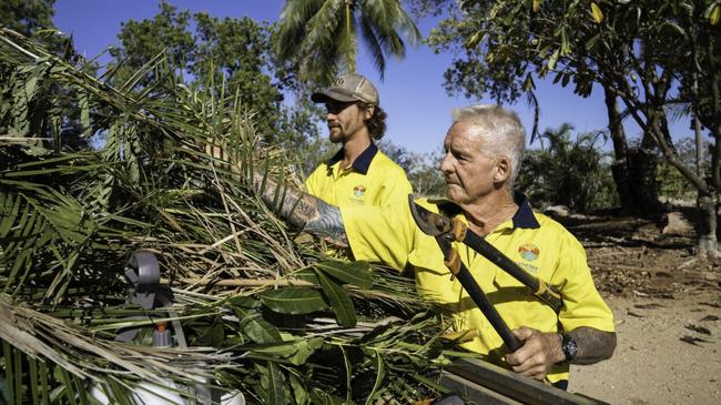 Katherine Town Council workers clearing away vegetation. Picture: Supplied