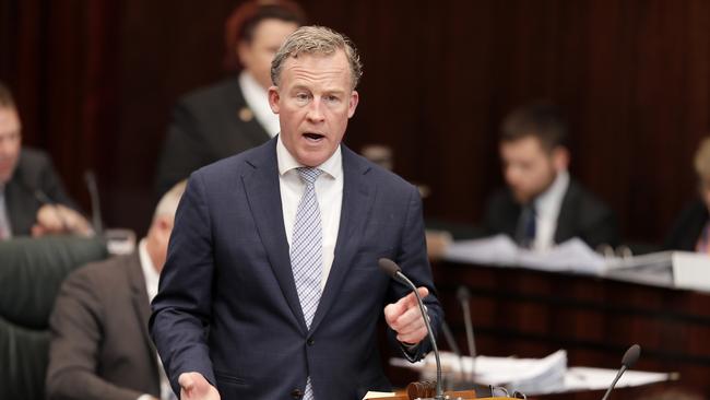 Premier Will Hodgman fielding questions in State Parliament. Picture: RICHARD JUPE