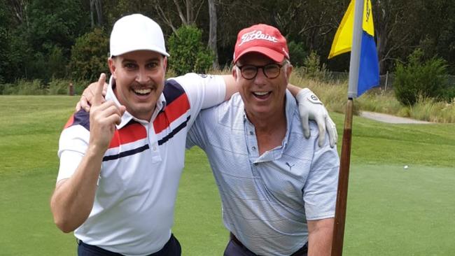 Adam Faithfull and Michael Adams scored consecutive hole in ones at the Kew Golf Course on December 3. Picture: Supplied.