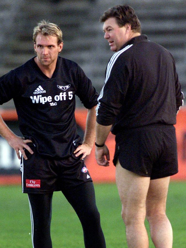 Jarrod Molloy and Neil Balme at Collingwood training.