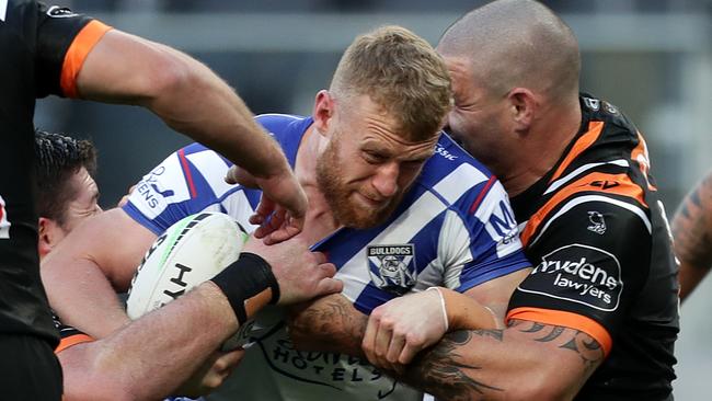 Luke Thompson has struggled to make an impact since joining the Bulldogs mid-season. Picture: Getty Images