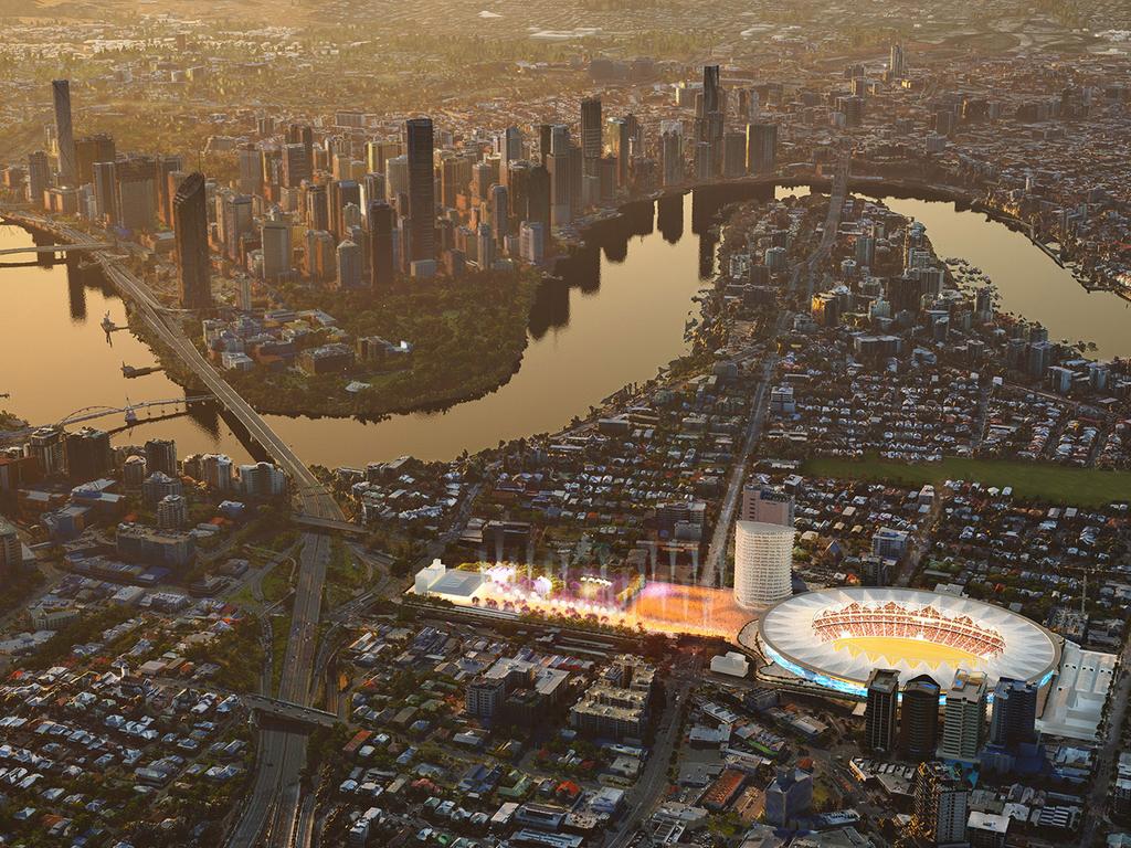 Supplied artist impression of the proposed Gabba redevelopment.