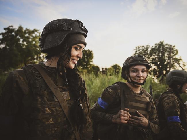 In amid the tough tasks were signs of camaraderie – another vital component on the frontline. Picture: Ercin Erturk/Anadolu Agency via Getty Images