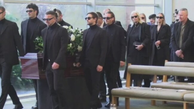 The funeral service for Cameron McCarthy. Picture: 9 News