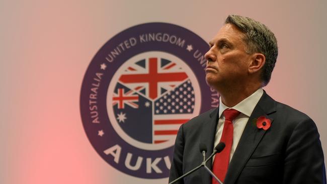 Defence Minister Richard Marles at the Rolls-Royce factory in England. Picture: Jacquelin Magnay