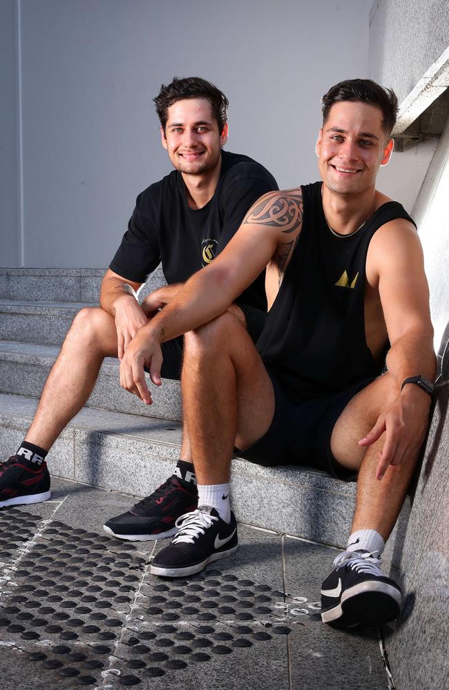 Brisbane parkour twins Brodie and Dylan Pawson, Brisbane CBD. Photographer: Liam Kidston.