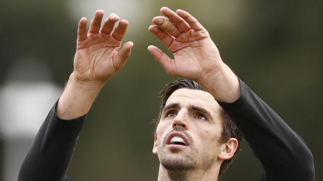 Scott Pendlebury has a brilliant record in recent years against Essendon. Picture: AAP Image/Daniel Pockett.