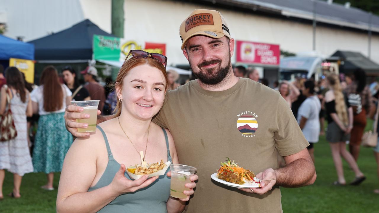 Kaesha Tricky and Tim Kingston at the Barron River Food Festival, held at the Stratford Dolphins Football Club. Picture: Brendan Radke