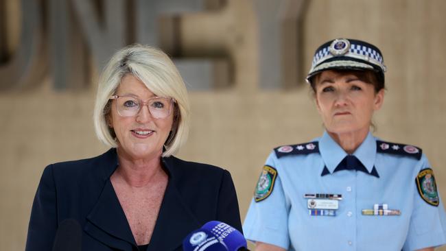 Police Minister Yasmin Catley and NSW Police Commissioner Karen Webb. Picture: NewsWire