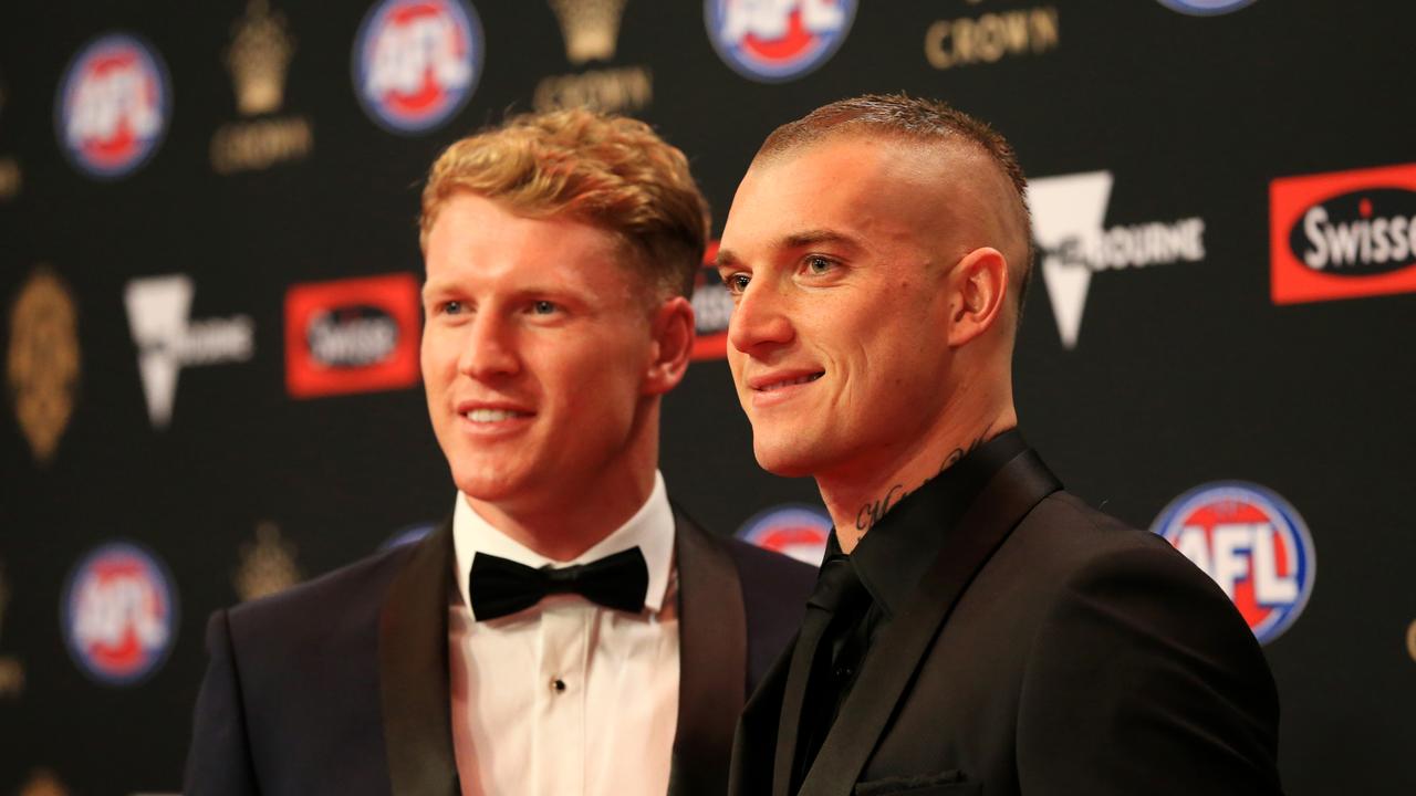 Josh Caddy and Dustin Martin. Picture: Mark Stewart