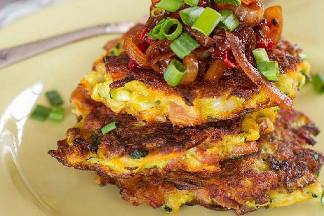 Zucchini and bacon fritters | body+soul