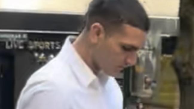 David Sukkar leaves Downing Centre Local Court.