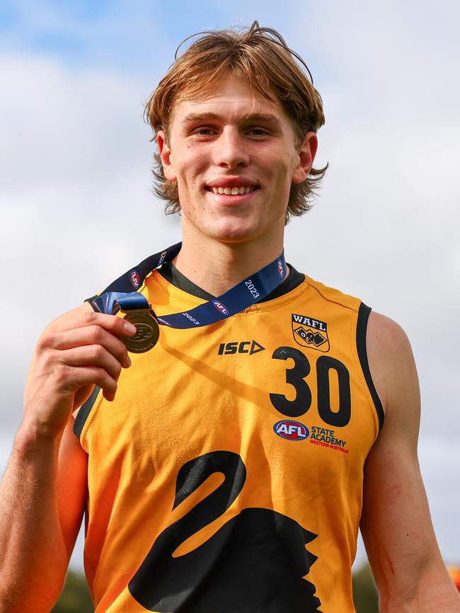 Curtin was Western Australia’s MVP after starring in the midfield and defence during the carnival. Picture: Graham Denholm/AFL Photos