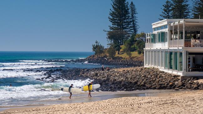 Rick Shores restaurant by the beach at Burleigh Heads. Credit: Mark Fitzpatrick (escape)