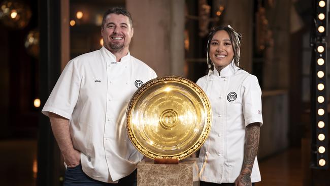 Josh "Pezza" Perry with Nat Thaipun during MasterChef 2024 Grand Finale. Picture: Supplied.