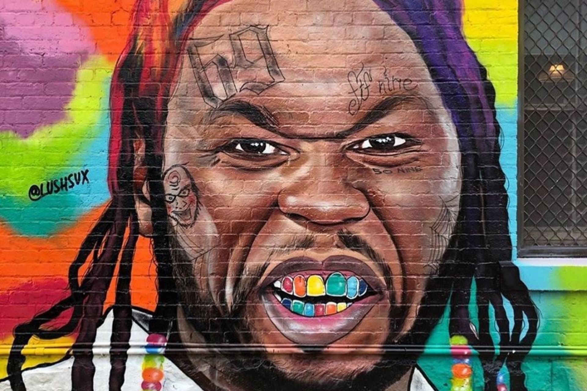 Aussie Graffiti Artist Lush Sux Is Trolling 50 Cent With Huge Murals Gq