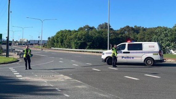 Police divert traffic from Lyons St. Picture: Dylan Nicholson