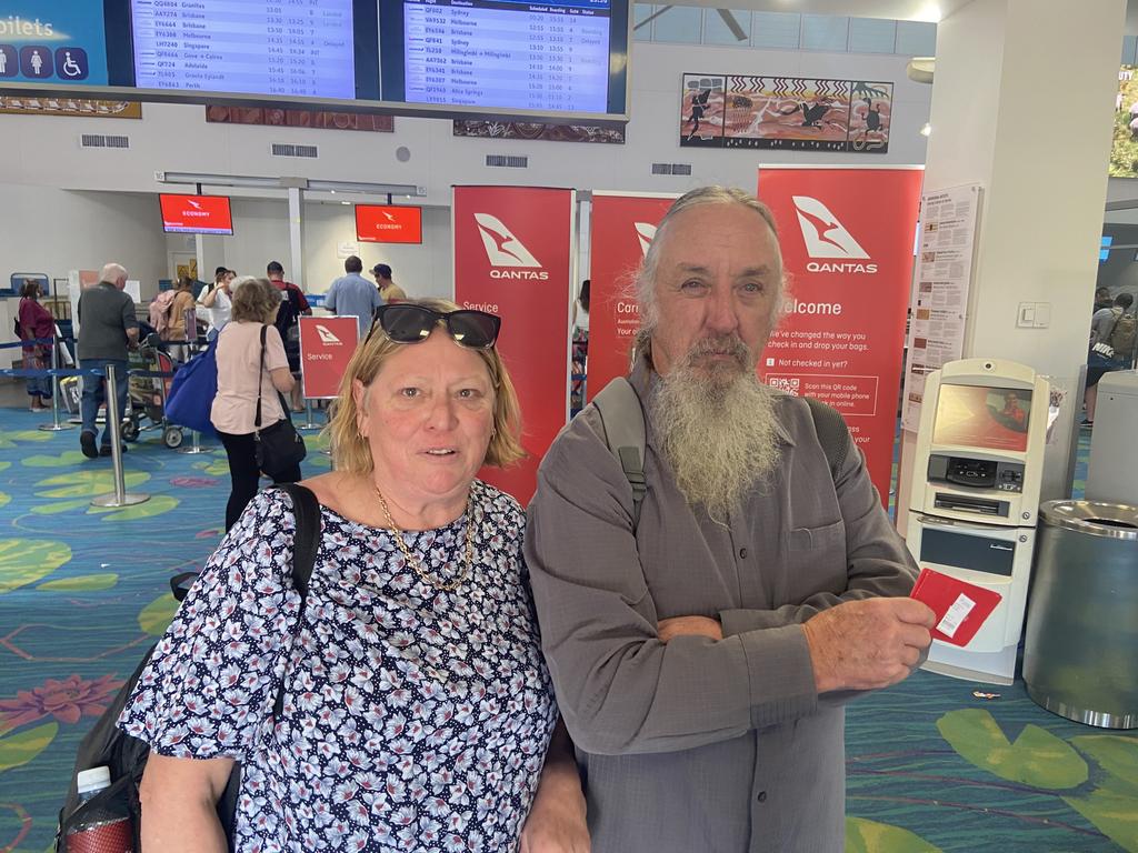 Vicki and Peter from Victoria were caught up in the evacuation at Darwin Airport.