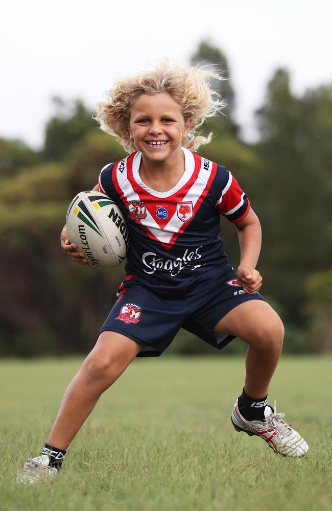 Billy Beetson made the U'10 Easts touch footy team when aged just seven. Picture: Brett Costello