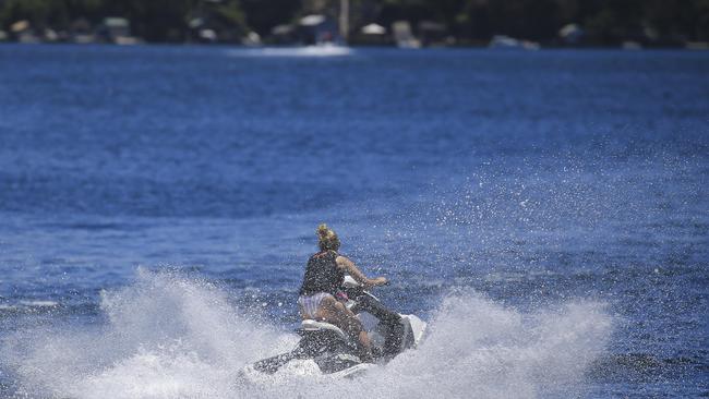 Jetskis being ridden near Lilli Pilli, south of Sydney. Picture: Dylan Robinson